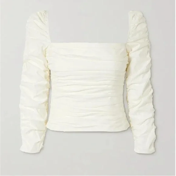 Reformation Joi Ruched Long Sleeve Top NWT - Picture 2 of 7